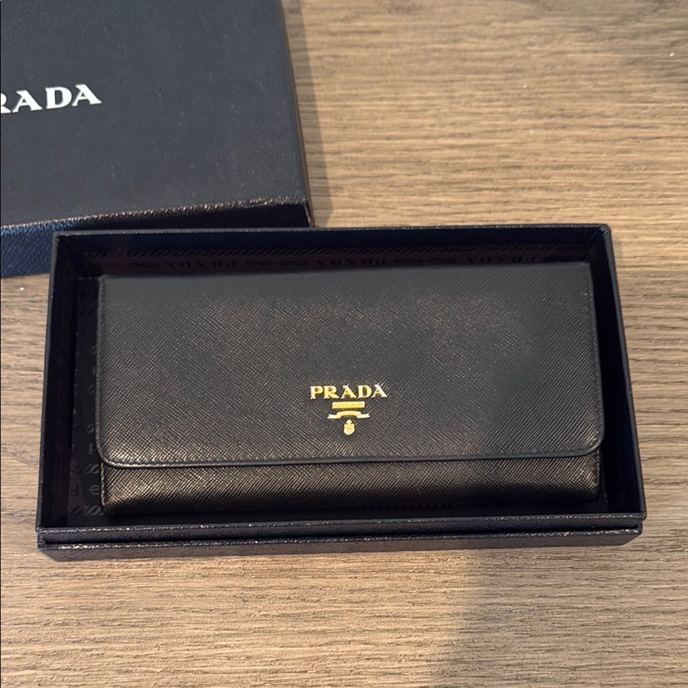 Prada Black Saffiano Leather Wallet